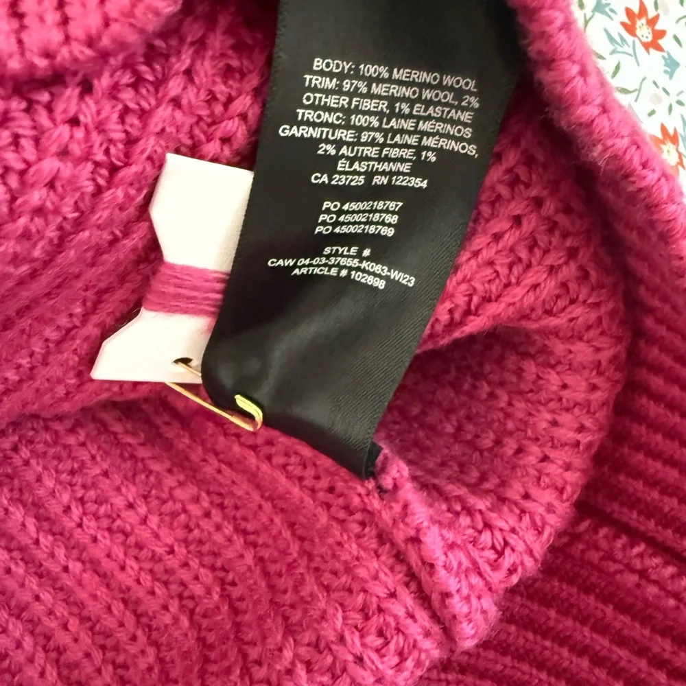 Wilfred Aritzia Merino Wool Cardigan | Magenta | Size M | NWT - Picture 4 of 6